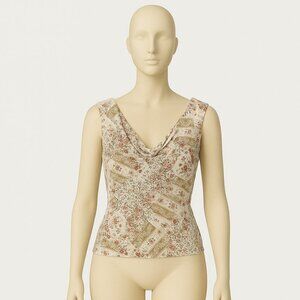 Vintage Aphrodite Sleeveless Tanktop Quilt Print Size 3X Womens 90s Y2K Babydoll